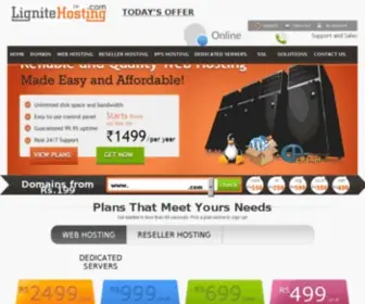 Lignitehosting.com(India Web Hosting) Screenshot