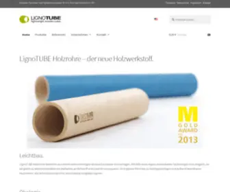 Lignotube.de(Der neue Holzwerkstoff) Screenshot