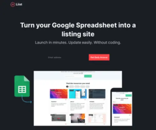 Liist.io(Turn your Google Spreadsheet into a listing site) Screenshot