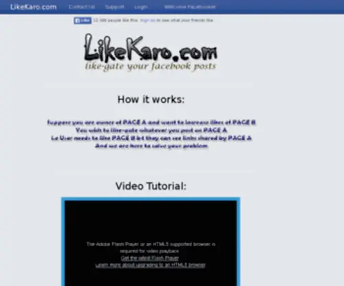 Likekaro.com(Like-Gate you Page Posts) Screenshot