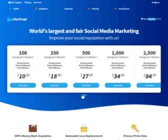 Likesforge.com(Instagram followers) Screenshot