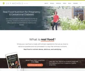 Lilynicholsrdn.com(Real food nutrition for pregnancy& gestational diabetes standard prenatal nutrition advice) Screenshot