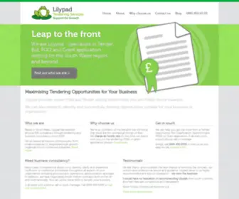 Lilypad.org.uk(PQQ and Tender writing support South Wales) Screenshot