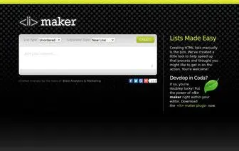 Limaker.com(HTML Lists Made Easy) Screenshot