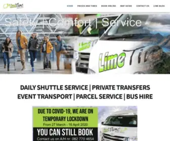 Limetime.co.za(Shuttle service between Mpumalanga Gauteng North West and Free State) Screenshot