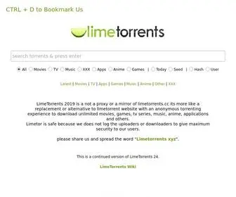 Limetorrents2019.xyz(Limetorrents 2019) Screenshot