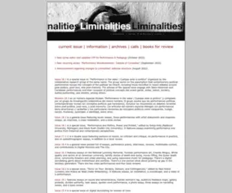 Liminalities.net(A Journal of Performance Studies) Screenshot