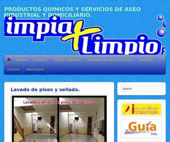 Limpiamaslimpio.cl(PRODUCTOS QUIMICOS Y SERVICIOS DE ASEO INDUSTRIAL Y DOMICILIARIO) Screenshot