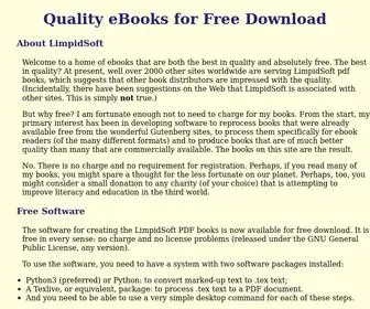 Limpidsoft.com(Quality eBooks for Free Download) Screenshot