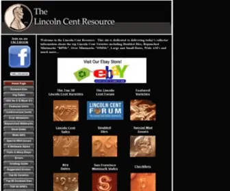 Lincolncentresource.com(The Lincoln Cent Resource. This site) Screenshot