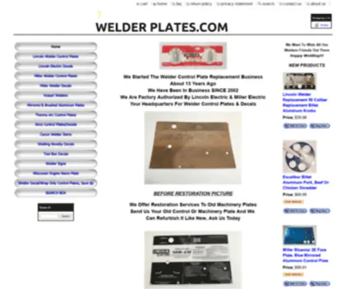 Lincolncontrolplates.com(Lincoln Welder Control Plates & Decals) Screenshot