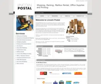 Lincolnpostal.com(Packing, Shipping, Mailing) Screenshot