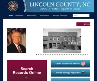 Lincolnrod.com(The Office of the Lincoln County Register of Deeds) Screenshot