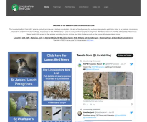 Lincsbirdclub.co.uk(Lincolnshire Bird Club) Screenshot
