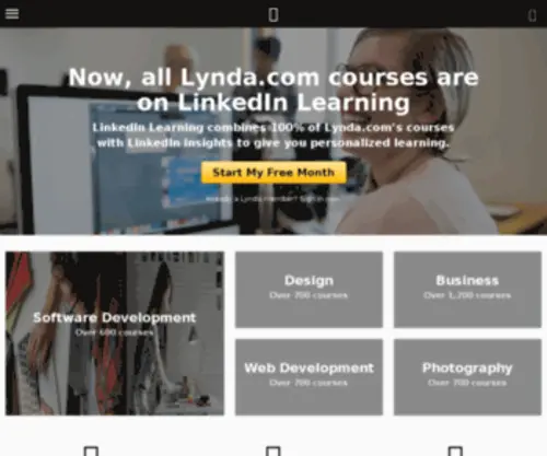 Linda.com(LinkedIn Learning with Lynda) Screenshot