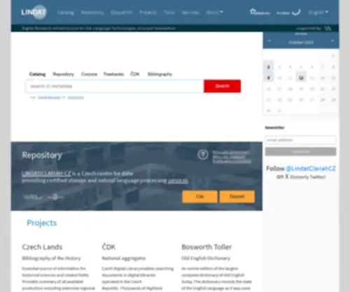 Lindat.cz(LINDAT/CLARIAH-CZ) Screenshot