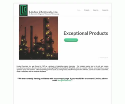 Lindau.net(Specialty Organic Chemical Company) Screenshot