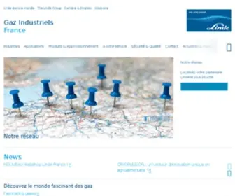 Linde-Gas.fr(Gaz industriels Linde France) Screenshot