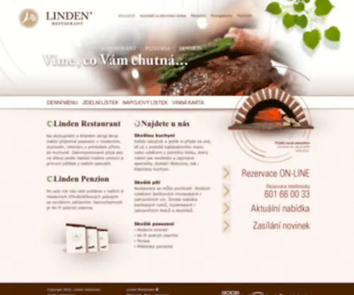 Linden-Restaurant.cz(LINDEN restaurant) Screenshot