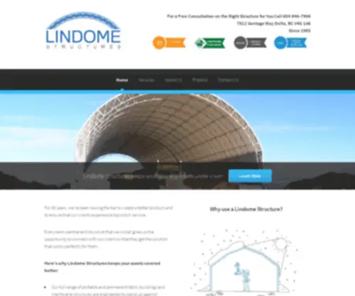 Lindomestructures.com(Lindome Fabric Buildings and Membrane Structures) Screenshot