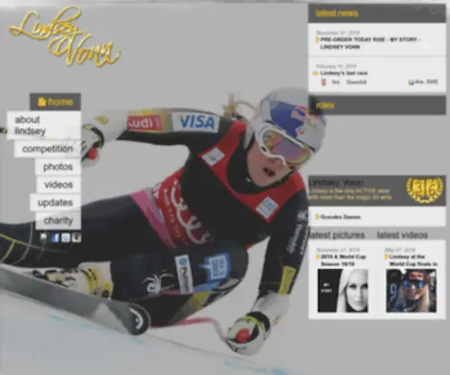 Lindseyvonn.com(Lindsey Vonn Official Website) Screenshot