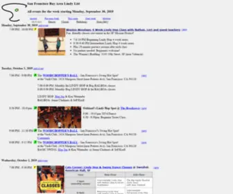Lindylist.com(San Francisco Bay Area Lindy List) Screenshot