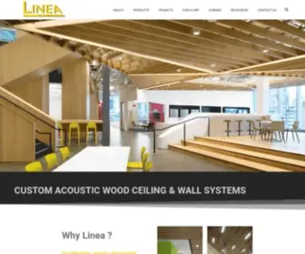 Lineaceilings.com(Custom Acoustic Wood Ceiling and Wall Solutions) Screenshot