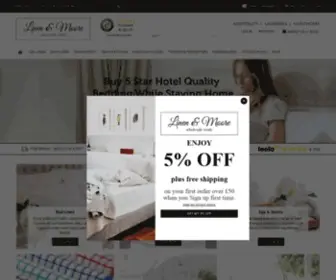 Linenandmoore.com(Wholesale Suppliers of Top Quality Bed Linen) Screenshot