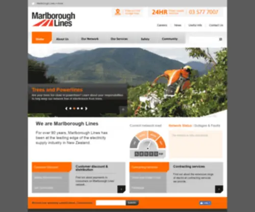 Linesmarl.co.nz(Marlborough Lines) Screenshot