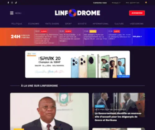 Linfodrome.com(L'actualité indépendante de référence en Côte d'Ivoire) Screenshot