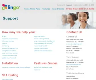 Lingosupport.com(Support for Lingo Internet Phone Service) Screenshot