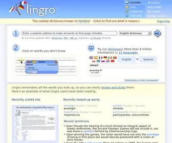 Lingro.com(The coolest dictionary known to hombre) Screenshot