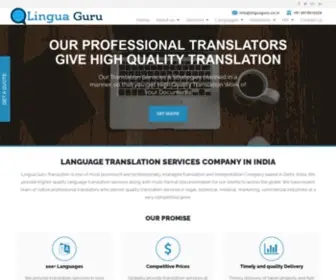 Linguaguru.co.in(Translation services company) Screenshot