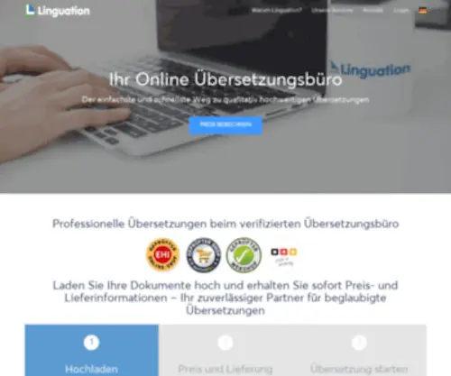 Linguation.com(Beglaubigte Übersetzungen online bestellen) Screenshot