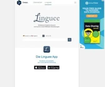 Linguee.de(Englisch-Wörterbuch und Suche in weltweit einer Millarde Übersetzungen. Sprachen) Screenshot