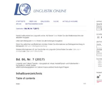 Linguistik-Online.de(Linguistik online) Screenshot