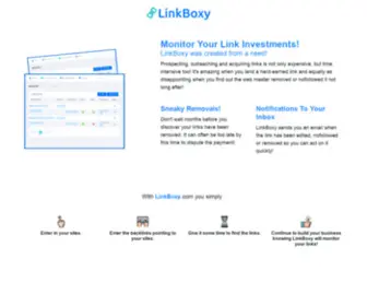 Linkboxy.com(Backlink Monitoring Service For Websites) Screenshot