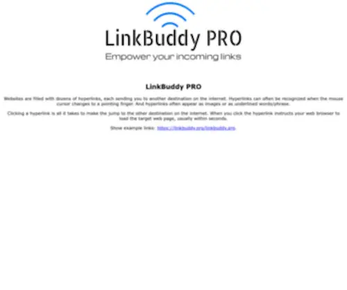 Linkbuddy.pro(Empower your incoming links with LinkBuddy PRO. An incoming link) Screenshot