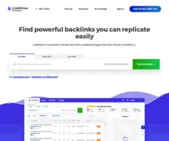 Linkminer.com(Find competitors' backlinks you can replicate easily. LinkMiner) Screenshot