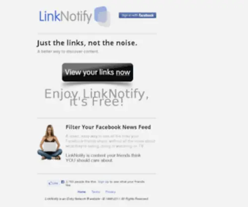 Linknotify.com(Facebook News Feed Filter) Screenshot