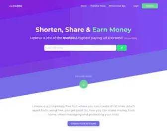 Linkrex.net(Earn Money By Sharing Short Links) Screenshot