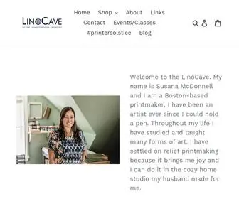 Linocave.com(LinoCave-Hand Block Printing Workshops & Handmade Textiles, Boston MA) Screenshot