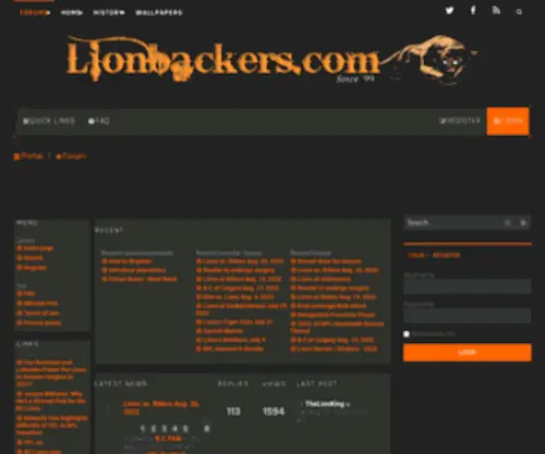 Lionbackers.com(Portal) Screenshot