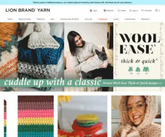 Lionbrand.com(Lion Brand Yarn) Screenshot