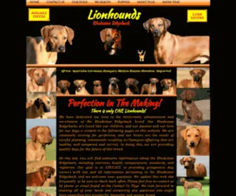 Lionhounds.org(Lionhounds Rhodesian Ridgebacks) Screenshot