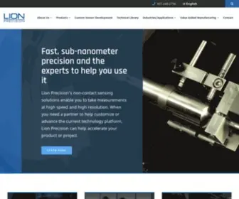 Lionprecision.com(Non Contact Displacement Sensors) Screenshot
