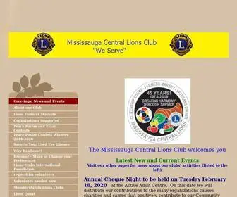 Lionscentral.com(The official website for the Mississauga Central lions club organization) Screenshot