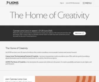 Lionscreativity.com(LIONS: The Home of Creativity) Screenshot
