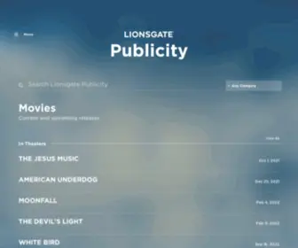 Lionsgatepublicity.com(Lionsgate Publicity) Screenshot