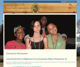 Lionswildcamp.org(Lions Wilderness Camp for Deaf Children) Screenshot